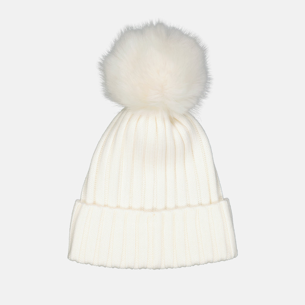 Chapeaux, casquettes et bonnets Bonnet à pompon Moncler Blanc Femme