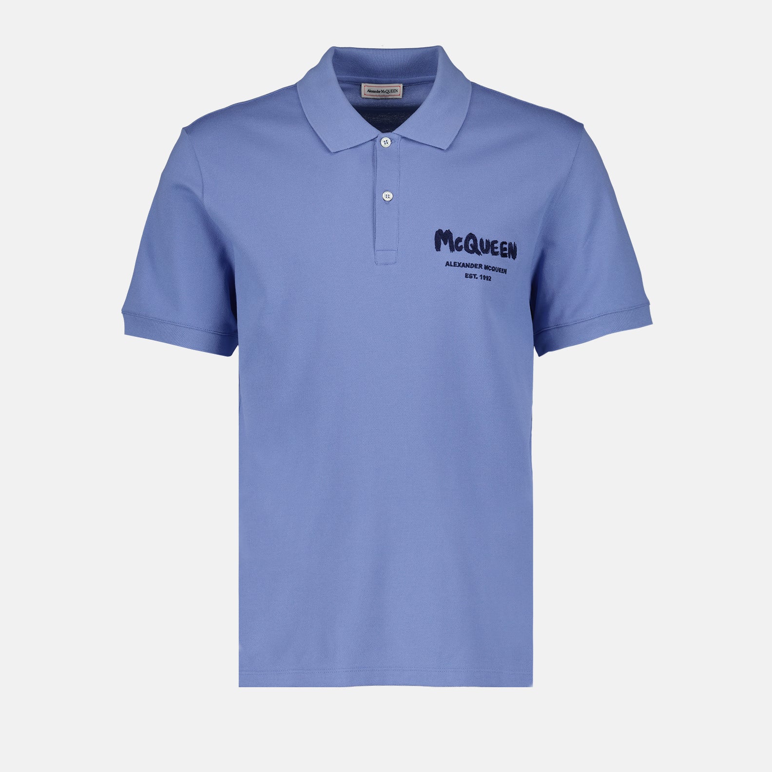 Polos Polo Graffiti Alexander McQueen Bleu Homme