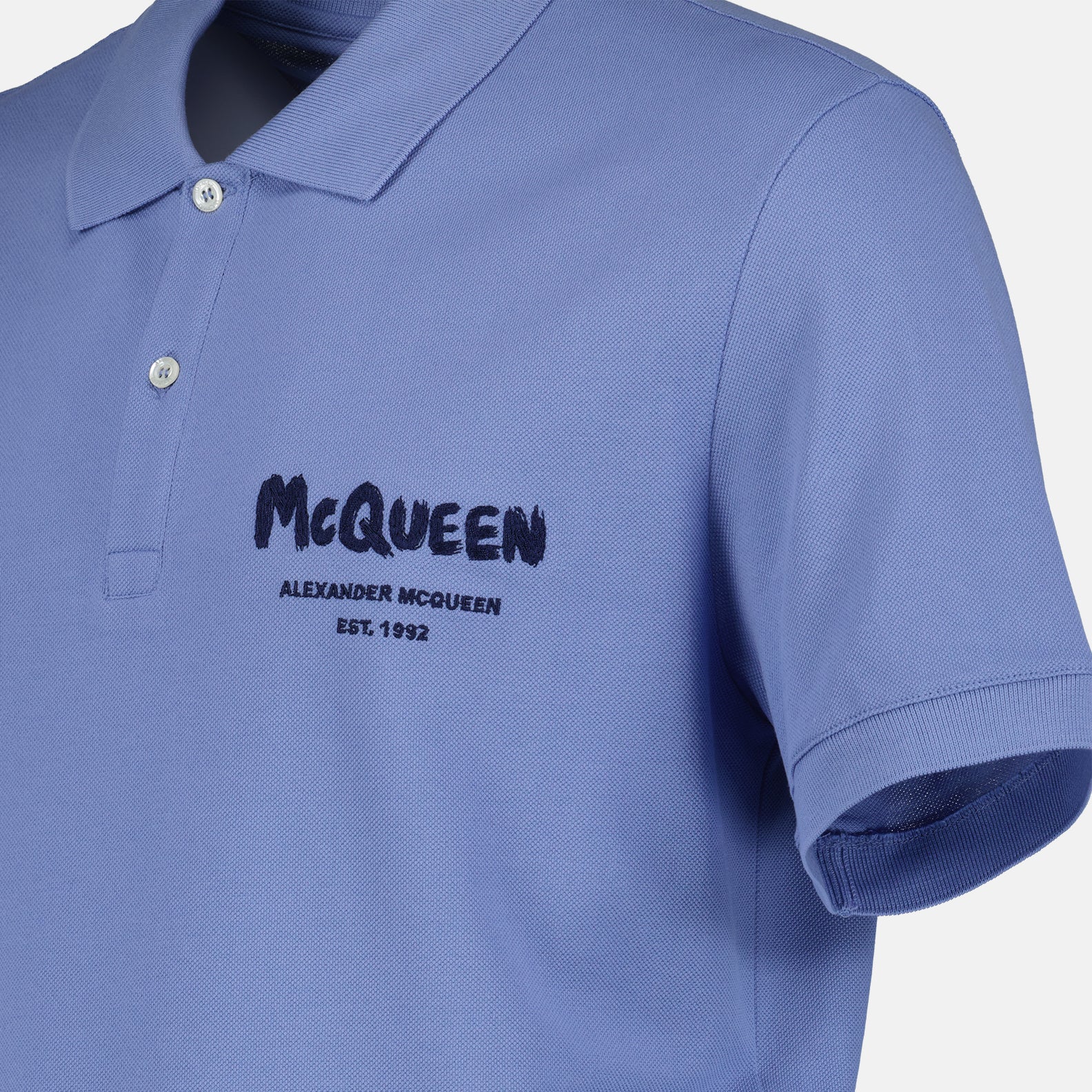 Polos Polo Graffiti Alexander McQueen Bleu Homme