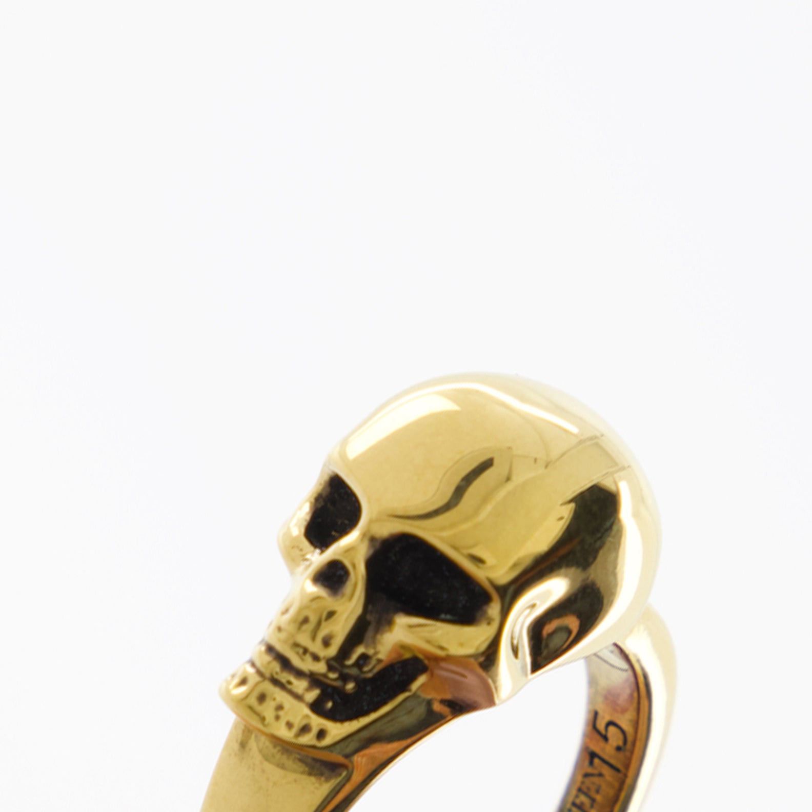 Bijoux Bague The Side Skull Alexander McQueen Doré Femme