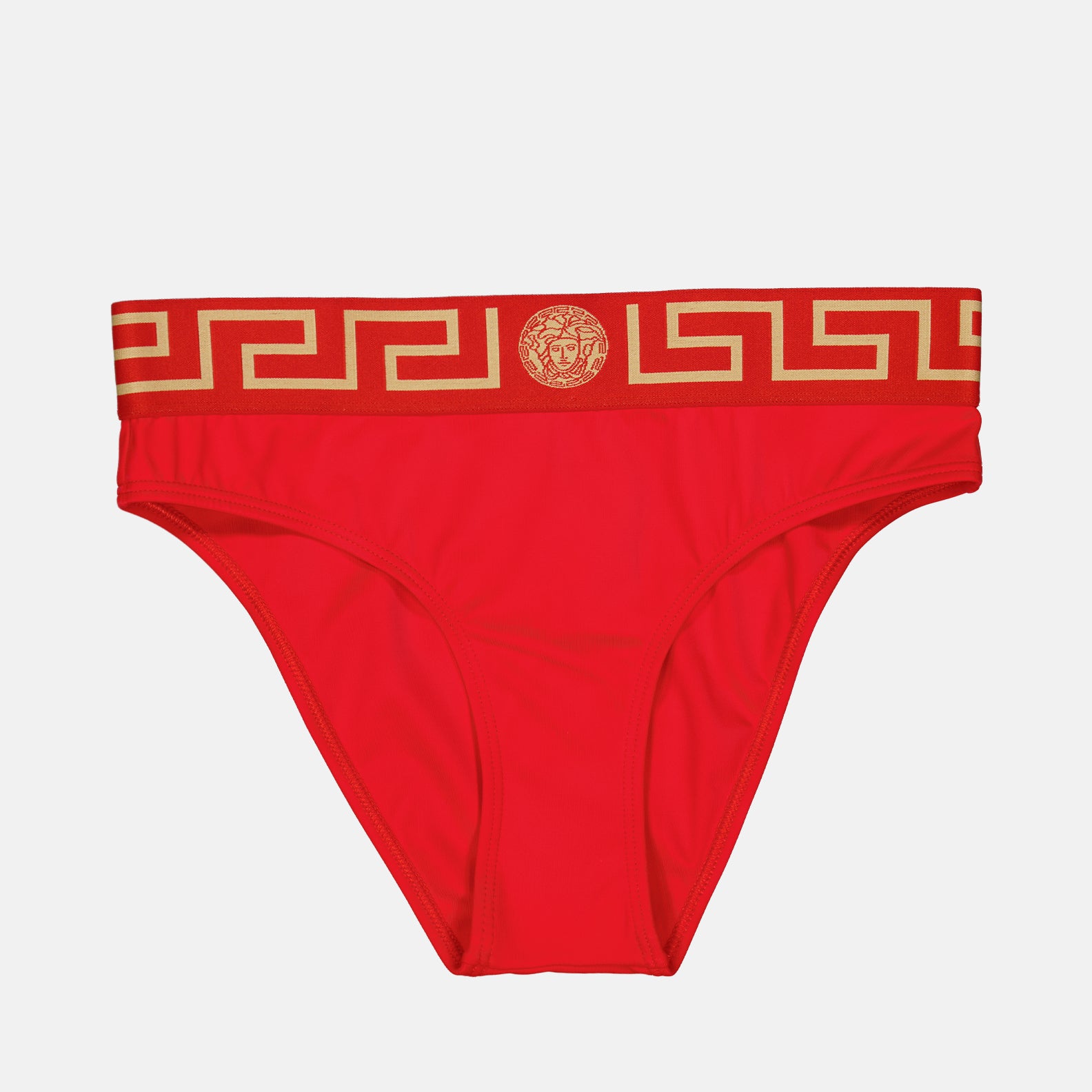 Beachwear Culotte de bain à bordures Greca Versace Rouge Femme