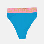 Beachwear Culotte de bain à bordures Greca Versace Bleu Femme
