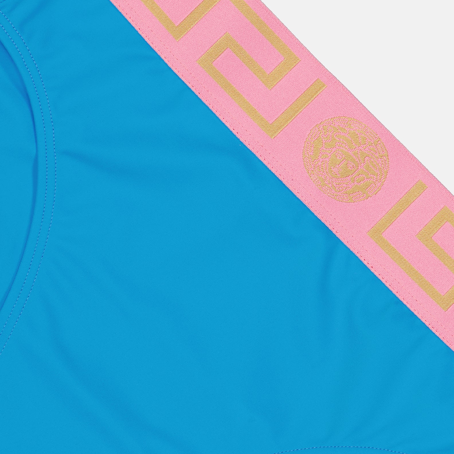 Beachwear Culotte de bain à bordures Greca Versace Bleu Femme