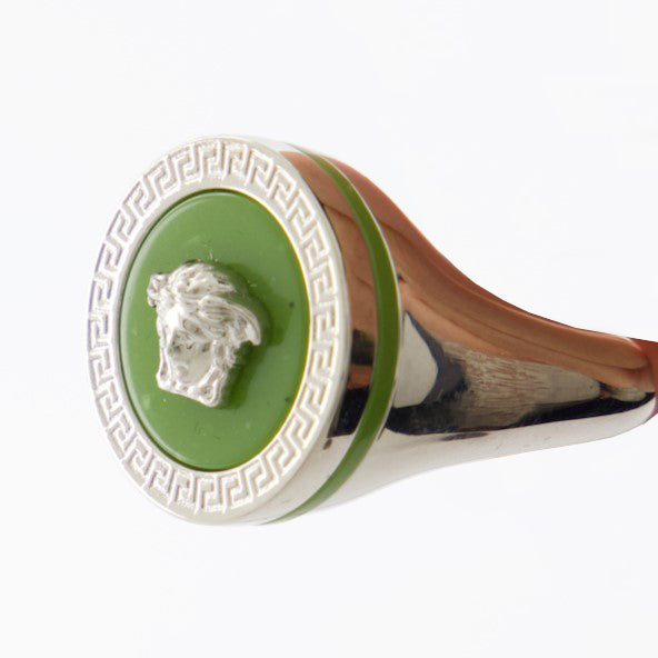 Bijoux Bague Médusa Versace Vert Homme