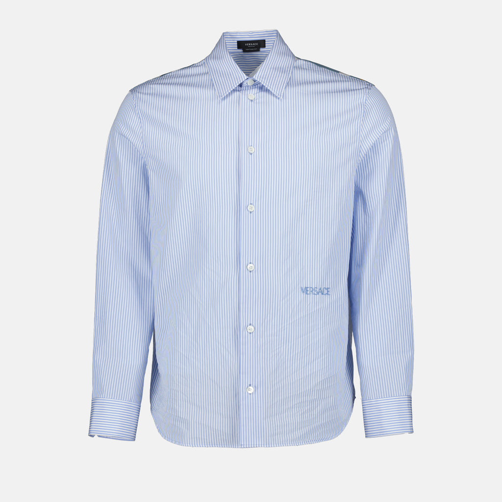 Chemises Chemise Seashell baroque Versace Bleu Homme