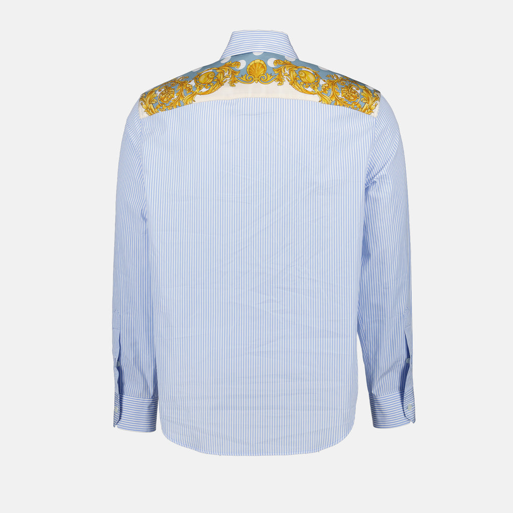 Chemises Chemise Seashell baroque Versace Bleu Homme