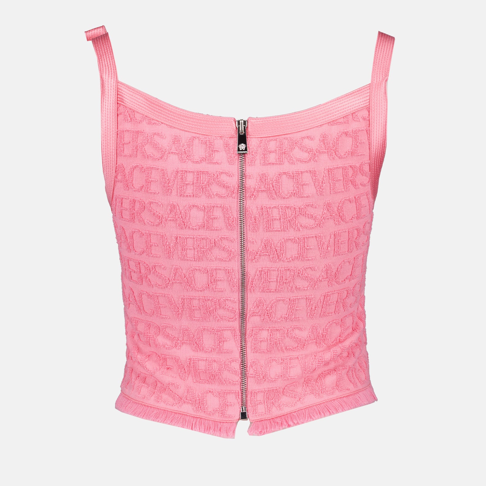 Tops Versace Allover terry top Versace Pink Women