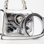 Borse a mano e a spalla Sac petit metallisé La Medusa Versace Argento Femme