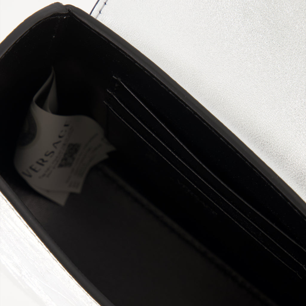 Borse a mano e a spalla Sac petit metallisé La Medusa Versace Argento Femme