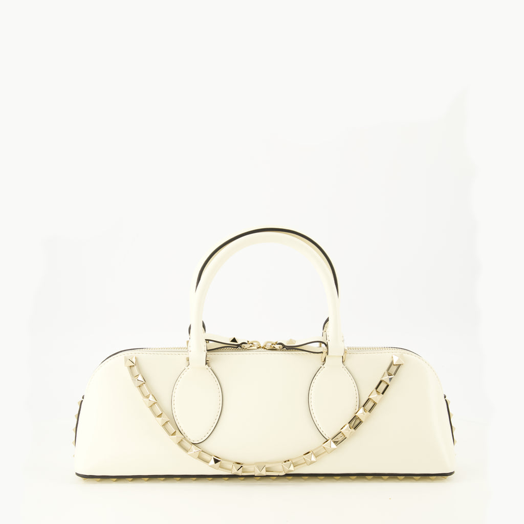 Sacs à main et épaule Borsa Rockstud East-West Bianca Valentino Garavani Blanc Femme