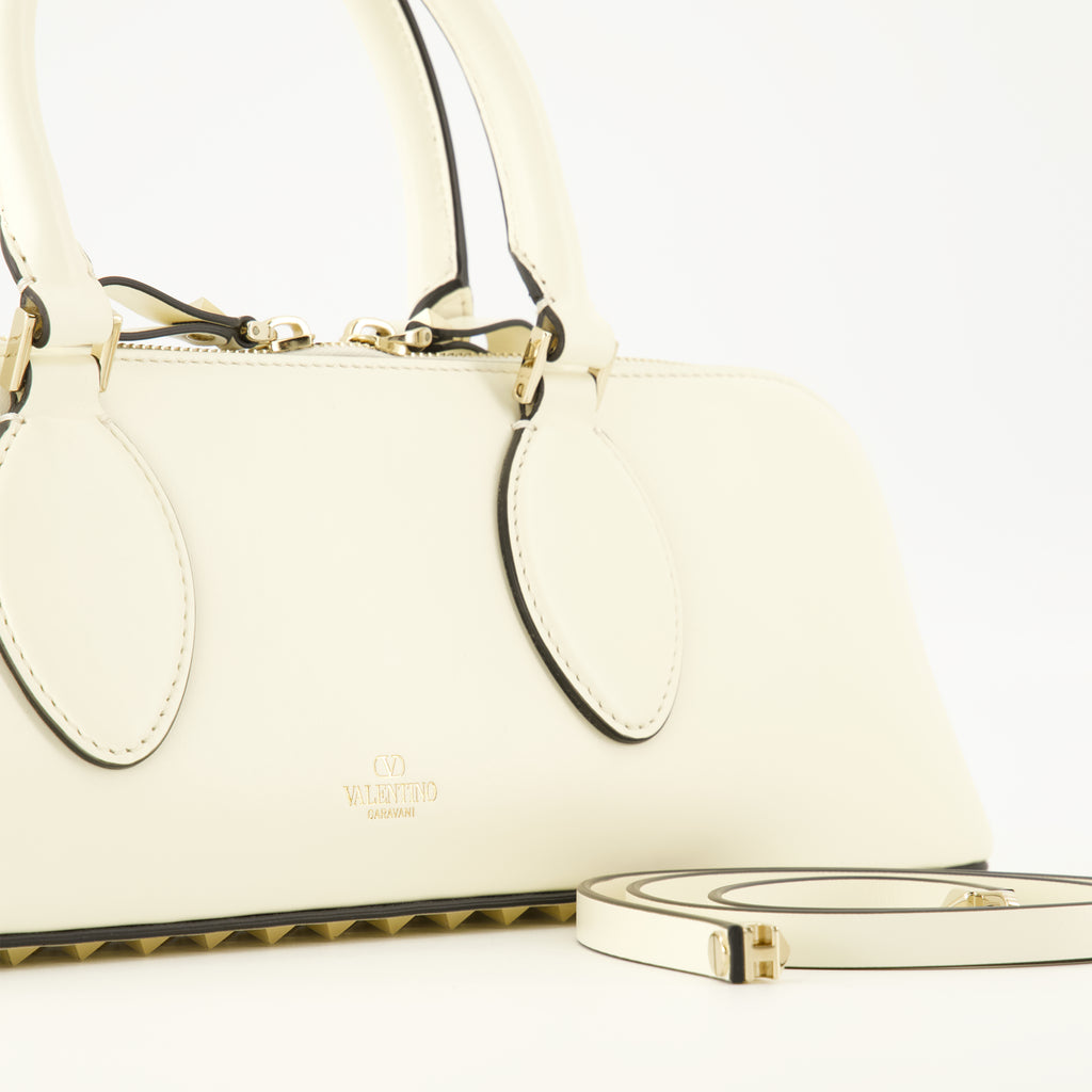 Sacs à main et épaule Borsa Rockstud East-West Bianca Valentino Garavani Blanc Femme