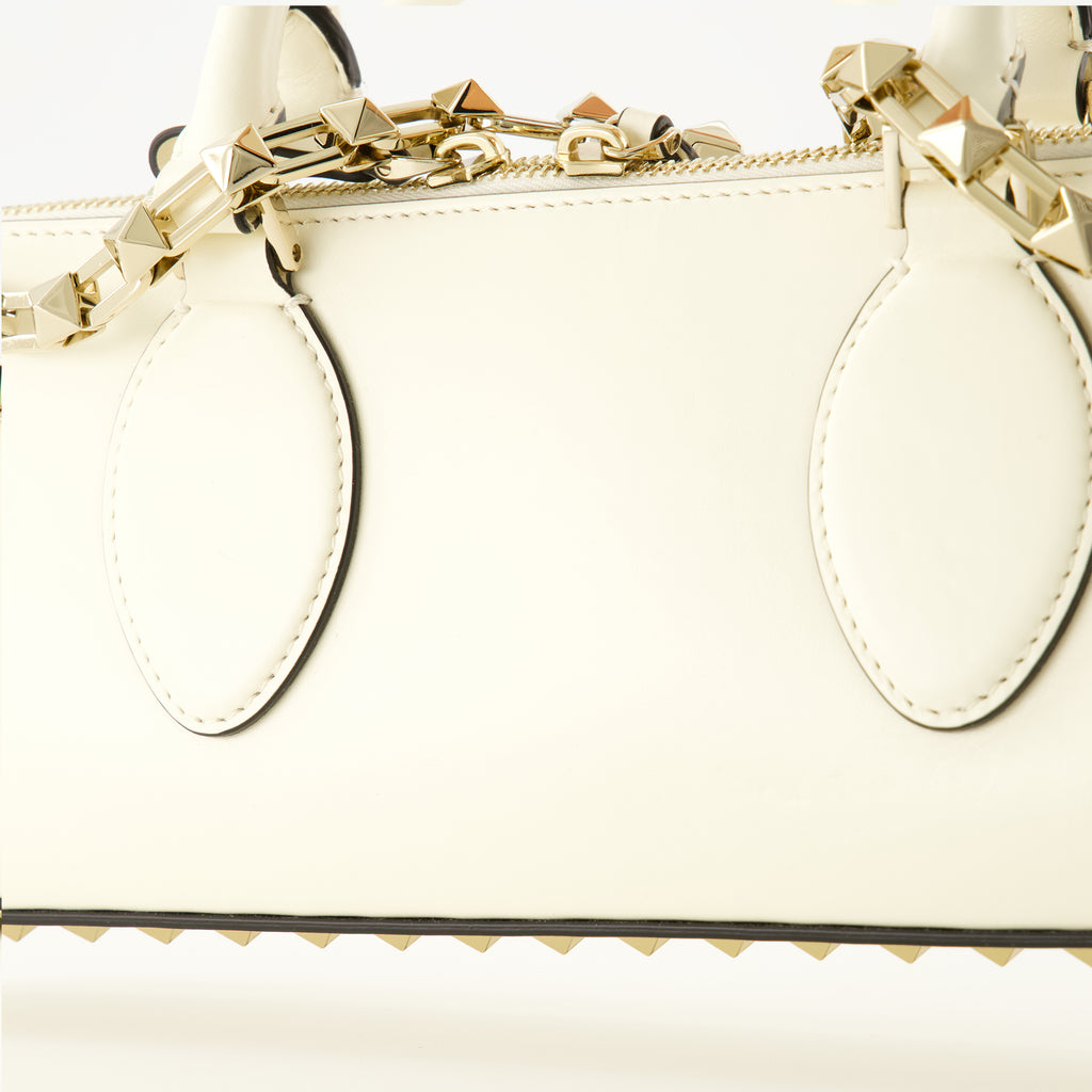 Sacs à main et épaule Borsa Rockstud East-West Bianca Valentino Garavani Blanc Femme