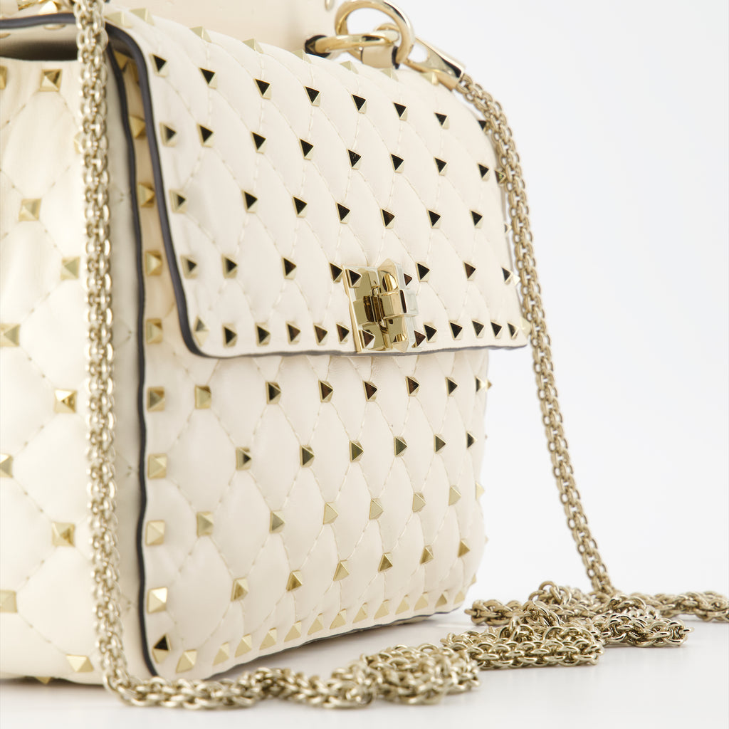 Handtaschen und schultertaschen Rockstud Spike Tasche Valentino Garavani Beige Femme
