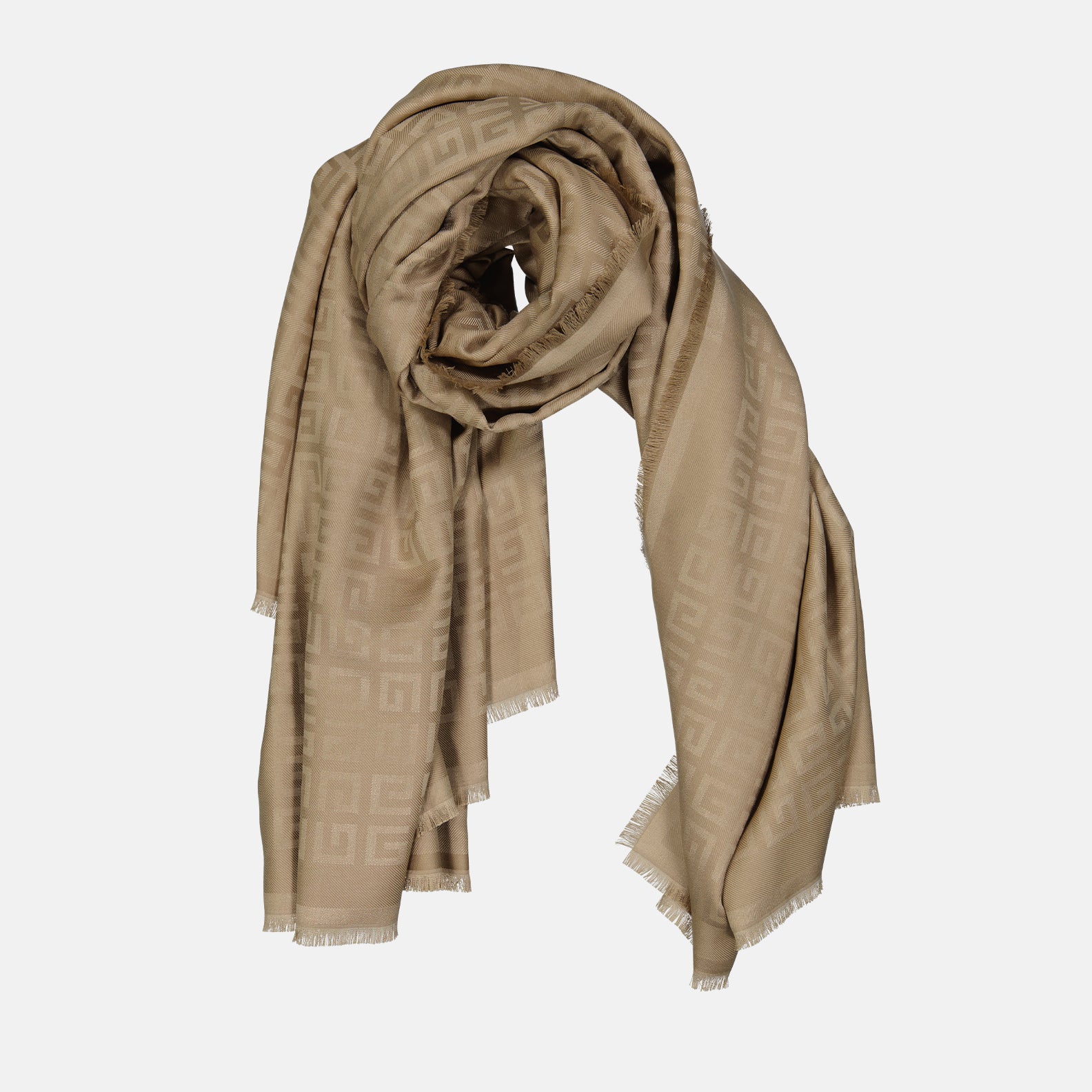 Scarves and gloves Silk and wool scarf Givenchy Beige Women