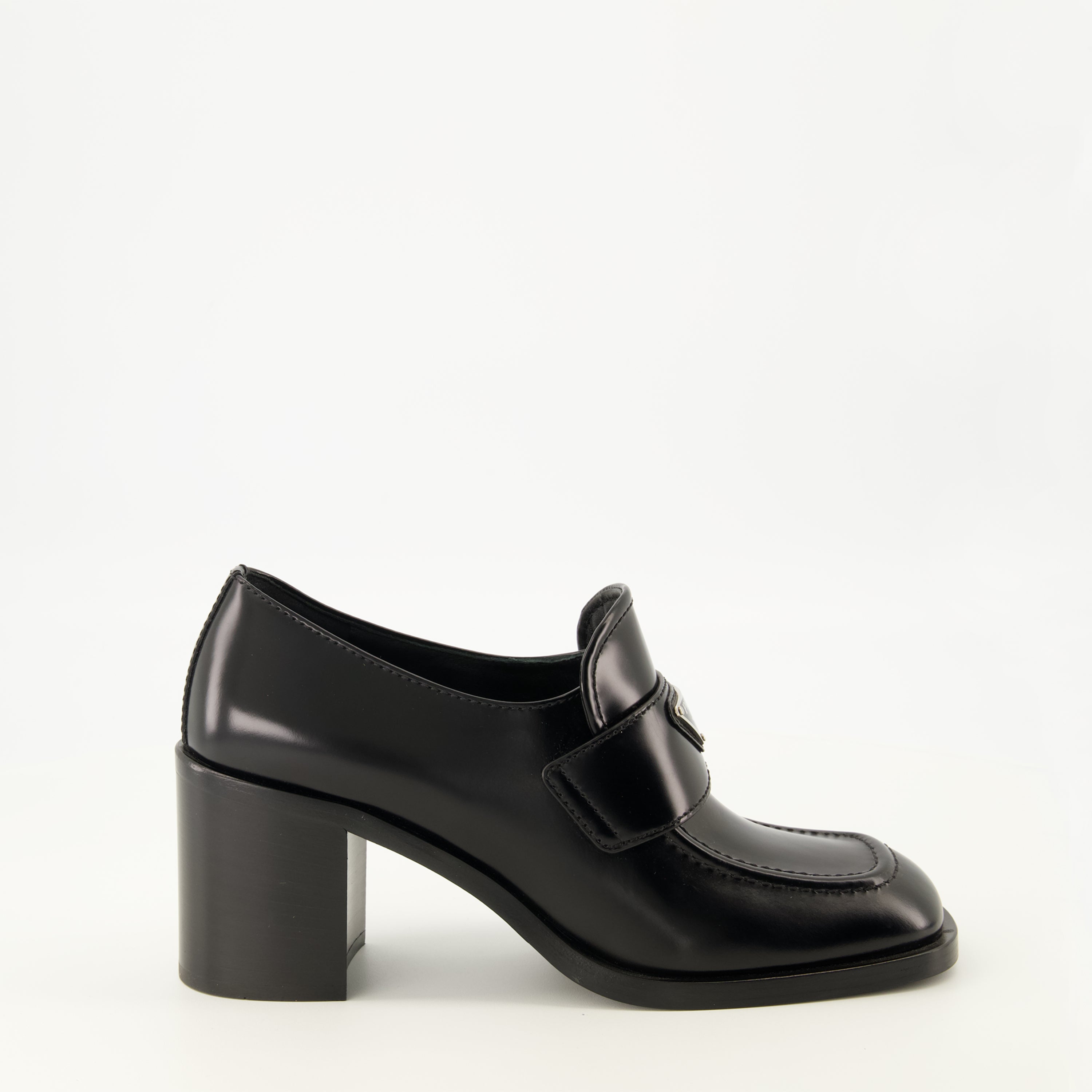 Loafers Heeled moccasins Prada Black Women