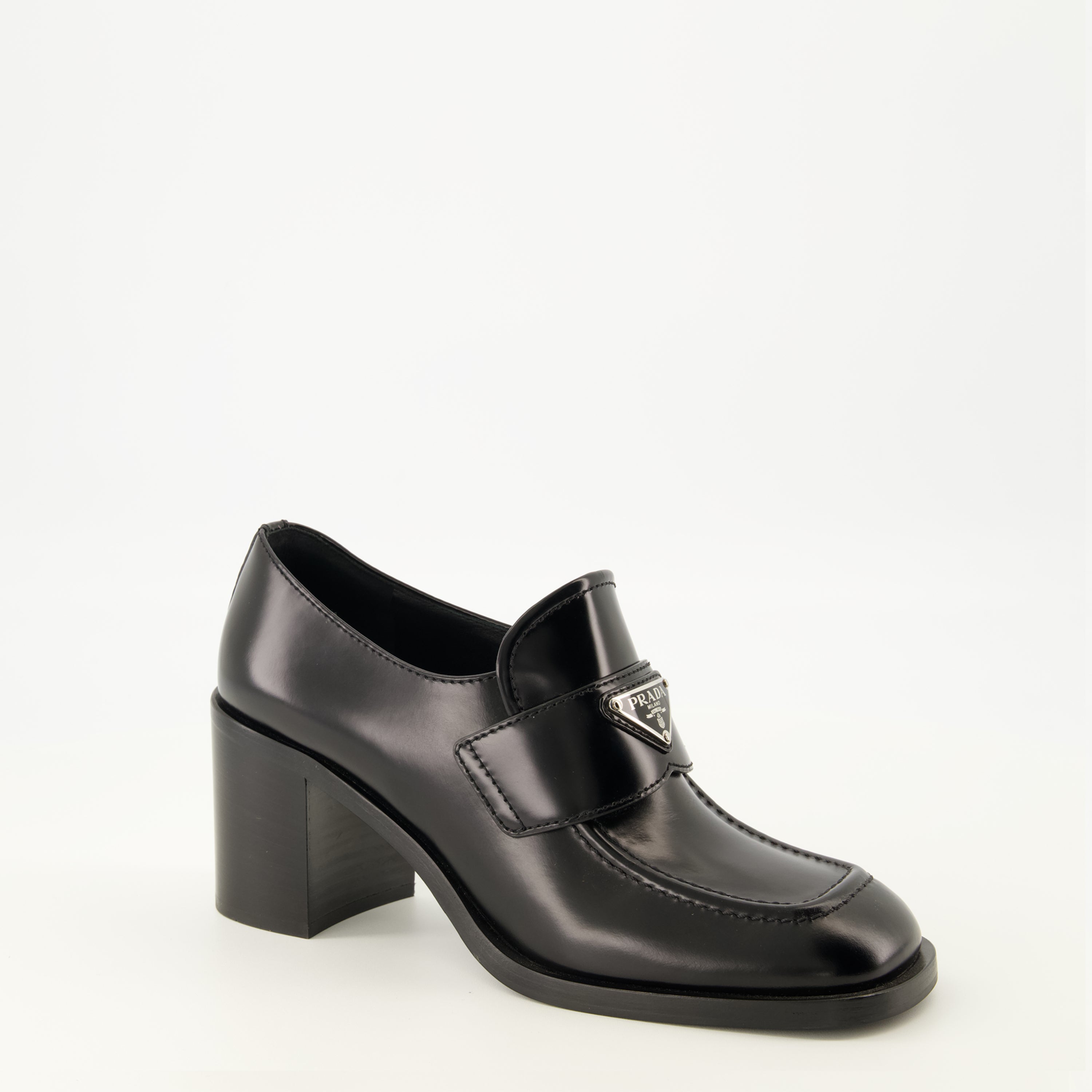 Loafers Heeled moccasins Prada Black Women