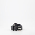 Belts Triangle Logo Saffiano Belt Prada Black Man