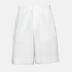 Shorts Bermuda en popeline Prada Blanc Homme