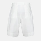 Shorts Bermuda en popeline Prada Blanc Homme