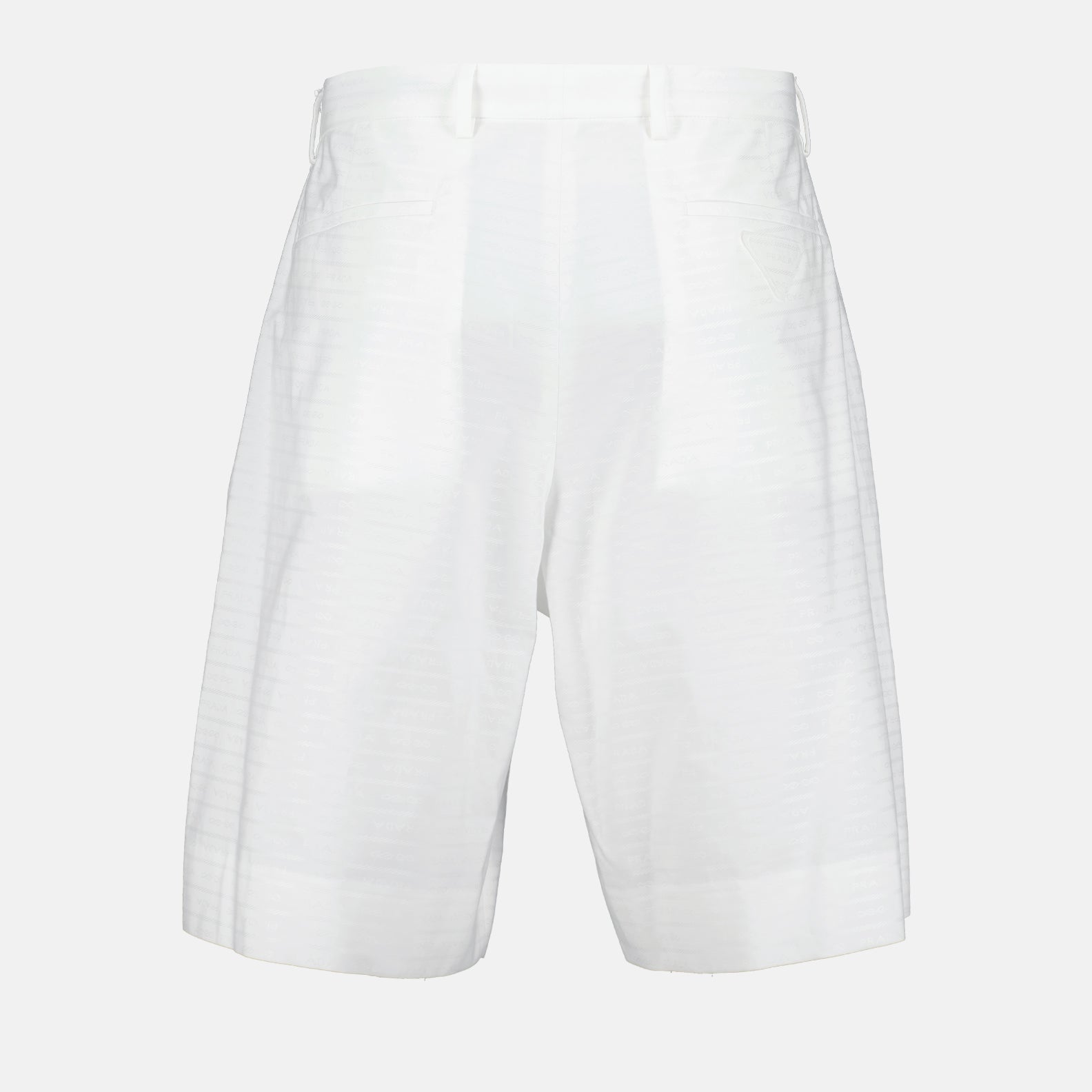 Shorts Bermuda en popeline Prada Blanc Homme