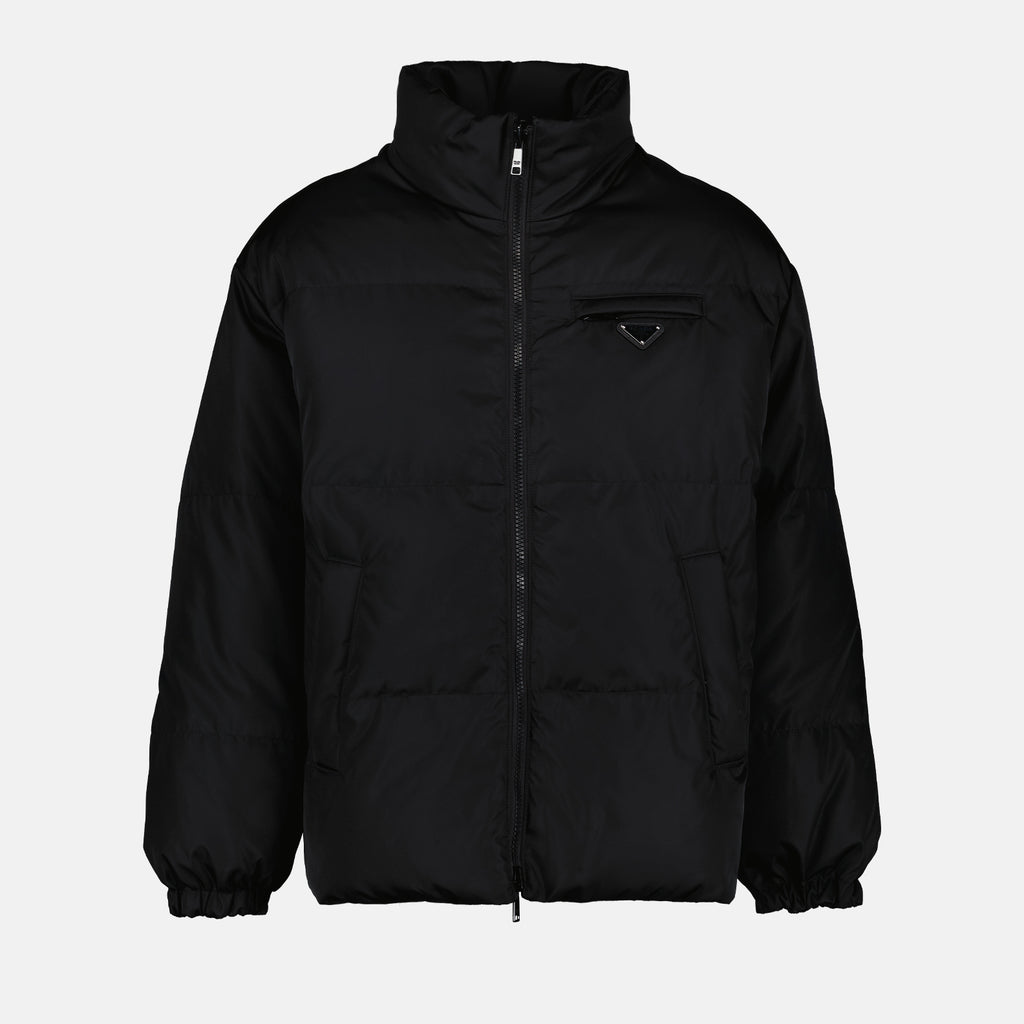 Coats Re-Nylon Down Jacket Prada Black Man