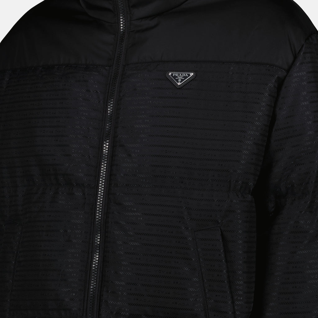 Coats Re-Nylon Down Jacket Prada Black Man