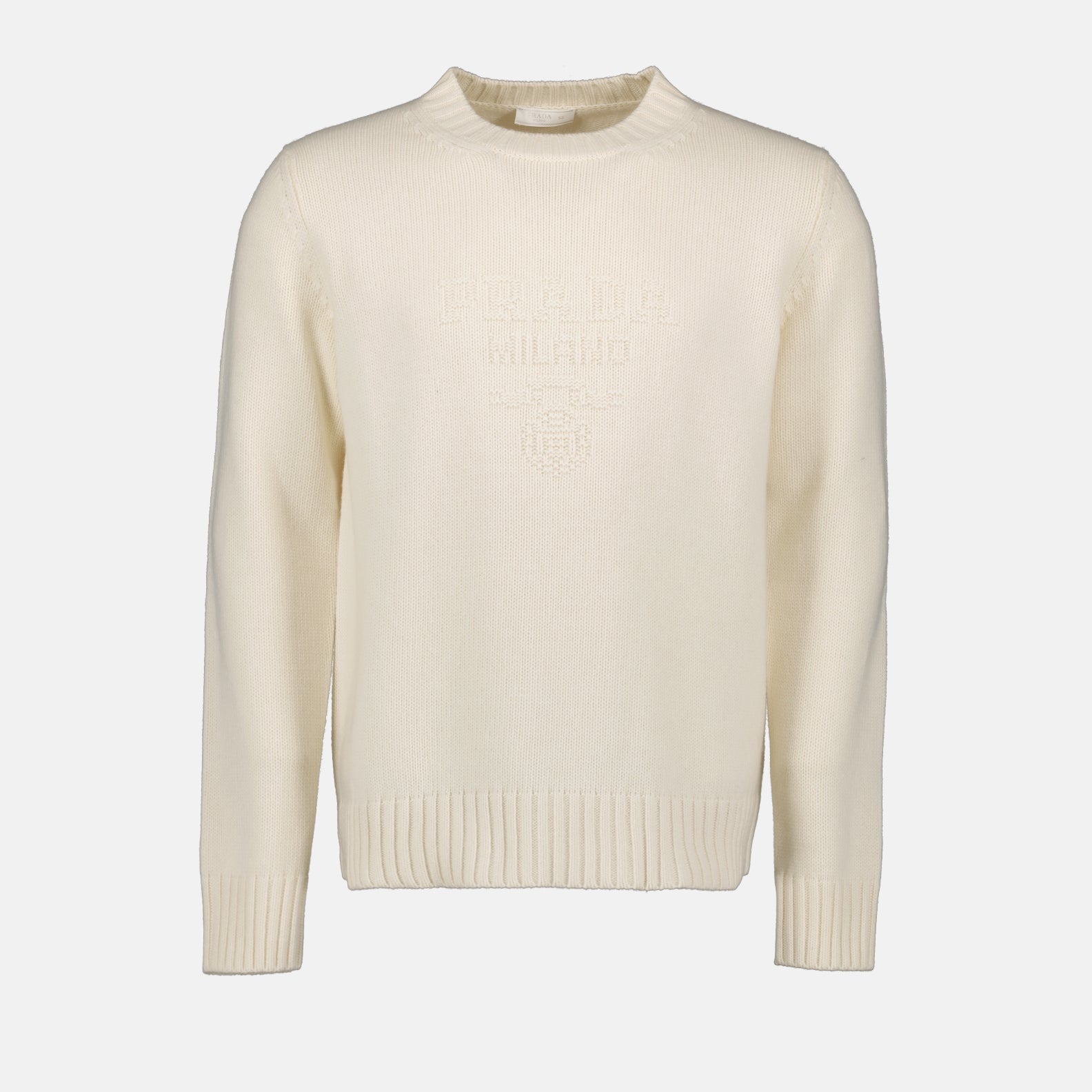 Maille Pull en laine Prada Blanc Homme