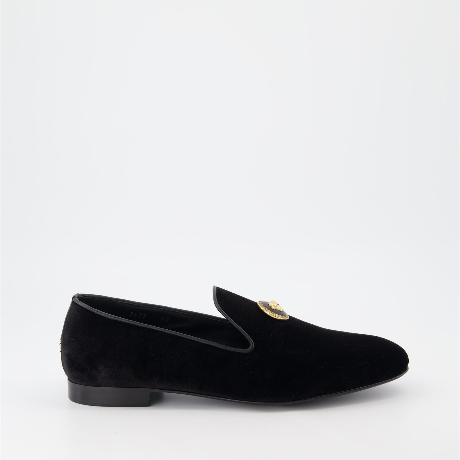 Loafer Mocassins en velours Versace Schwarz Homme