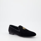 Loafer Mocassins en velours Versace Schwarz Homme