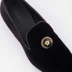 Loafer Mocassins en velours Versace Schwarz Homme