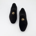 Loafer Mocassins en velours Versace Schwarz Homme