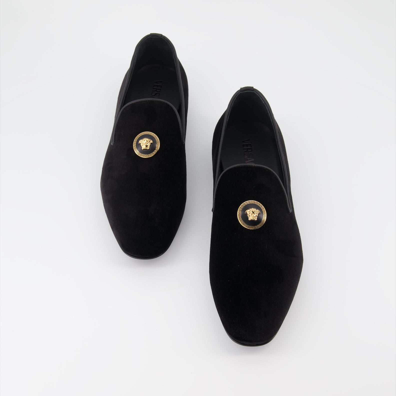 Loafer Mocassins en velours Versace Schwarz Homme