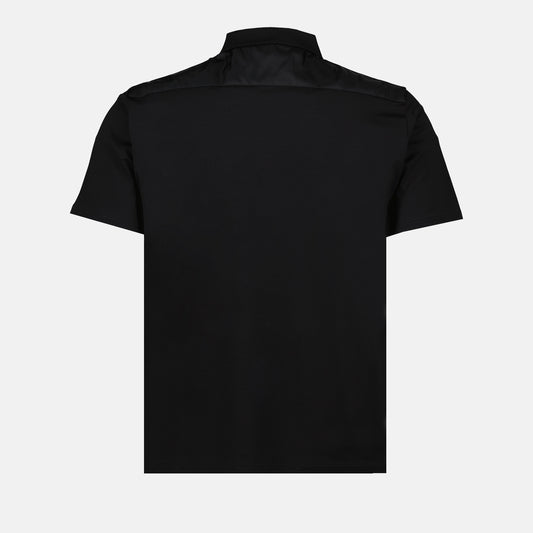 Bi-material polo shirt