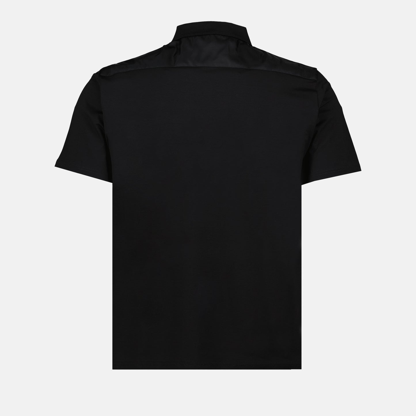 Bi-material polo shirt
