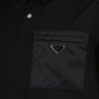 Polos Polo bi-matière Prada Preto Homme