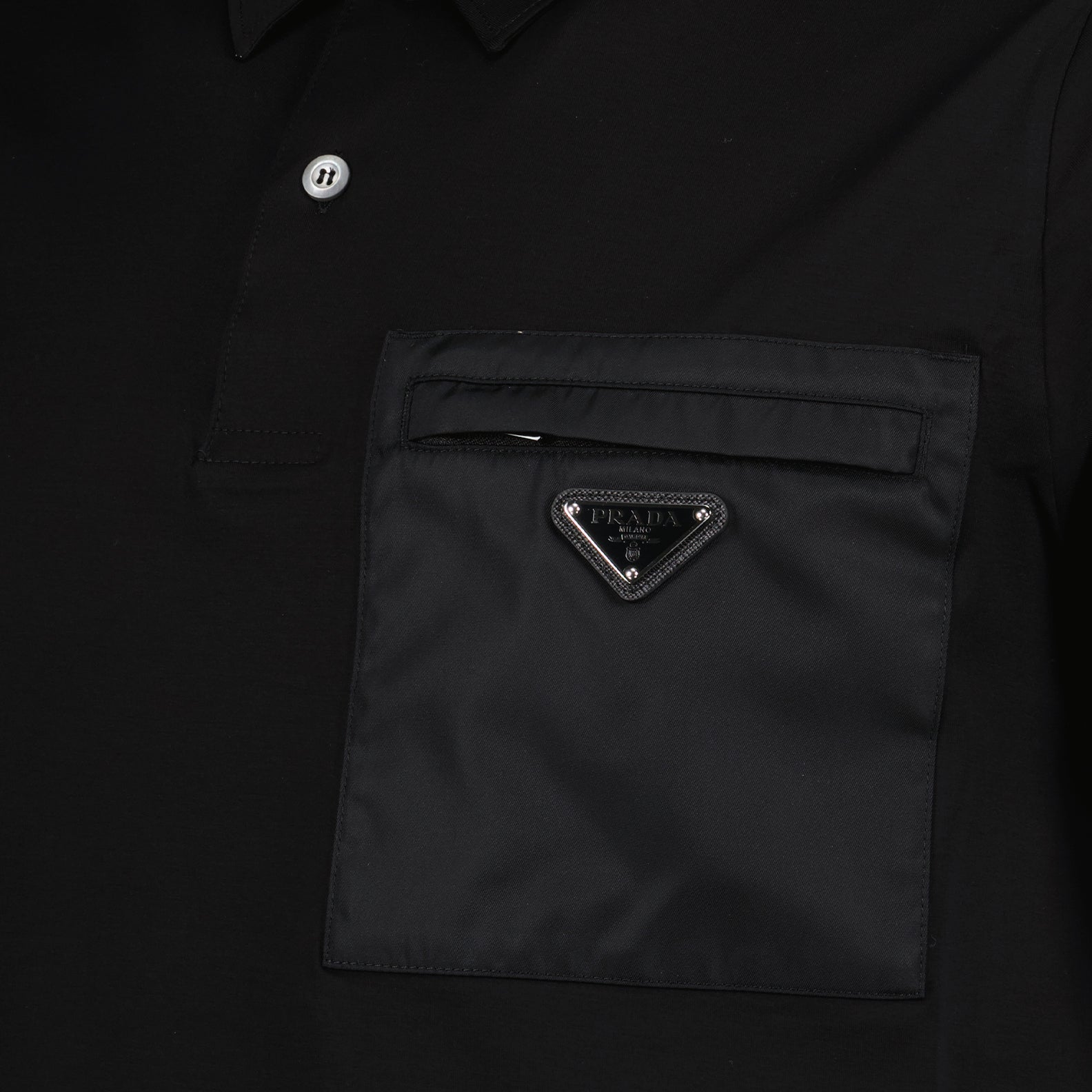 Polos Polo bi-matière Prada Preto Homme