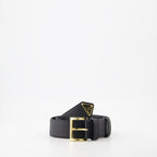 Belts Triangle Logo Saffiano Belt Prada Black Women