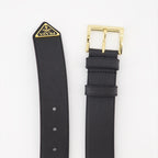 Belts Triangle Logo Saffiano Belt Prada Black Women