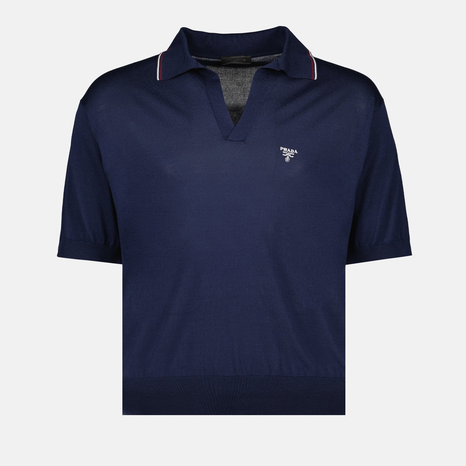 Polos Polo en soie Prada Bleu foncé Homme