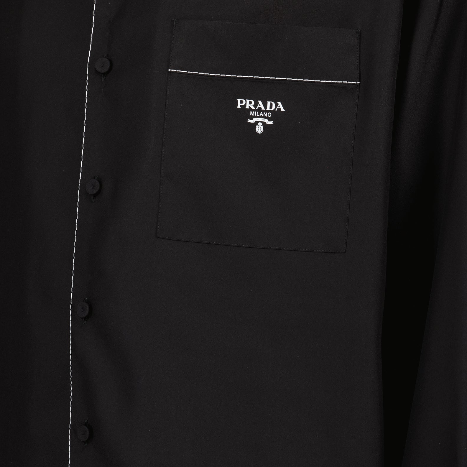 Chemises Chemise en soie Prada Noir Homme