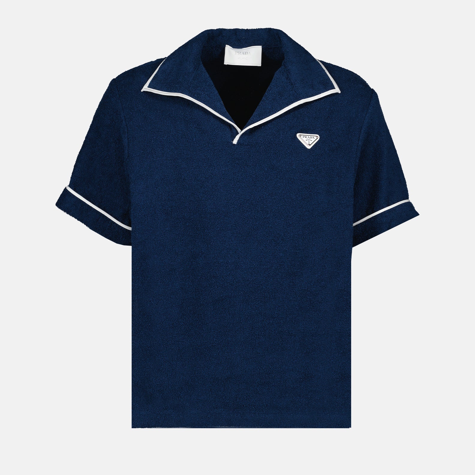Polos Polo en coton éponge Prada Bleu foncé Homme