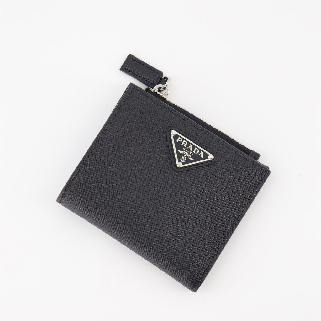 Kleine lederwaren Portemonnaie Saffiano Prada Schwarz Homme