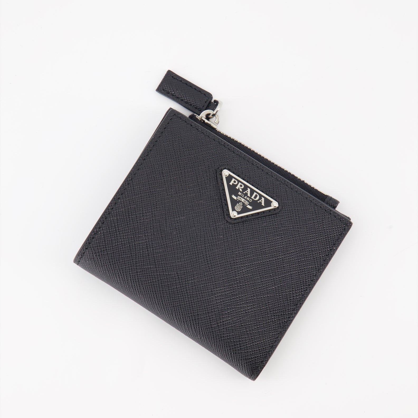 Kleine lederwaren Portemonnaie Saffiano Prada Schwarz Homme