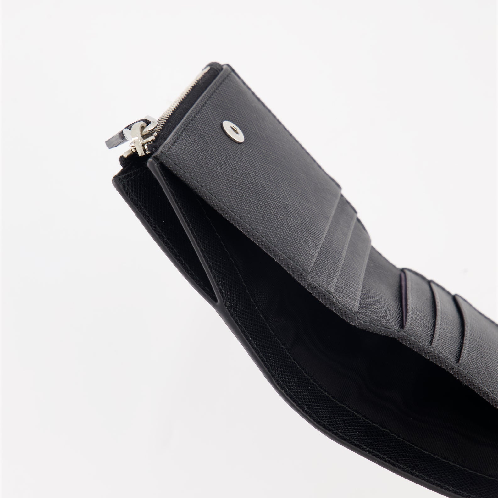 Kleine lederwaren Portemonnaie Saffiano Prada Schwarz Homme