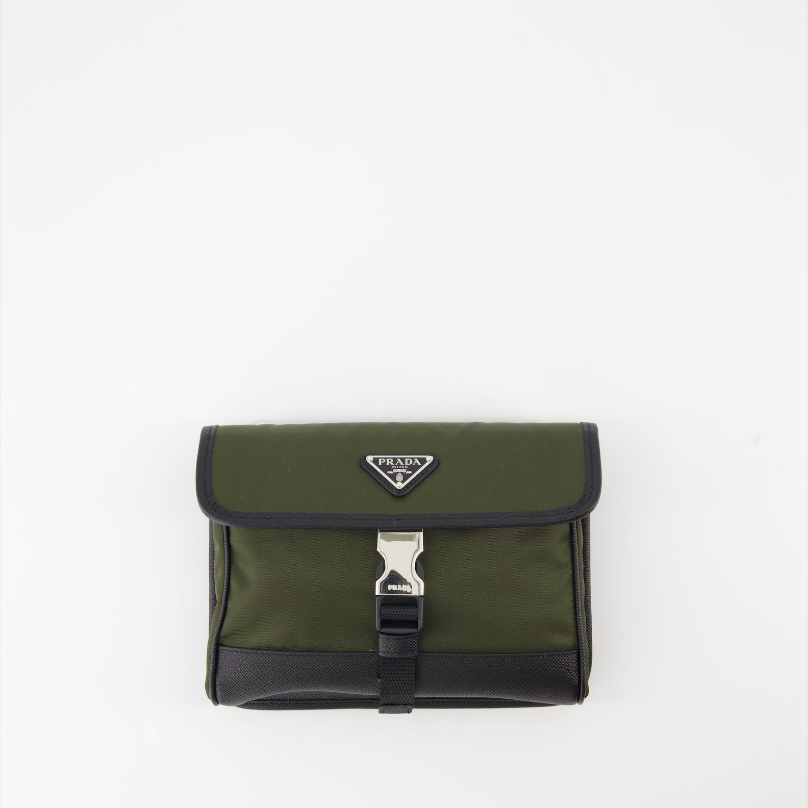 Bolsas transversais Pochette en Re-Nylon et cuir Saffiano Prada Verde Homme
