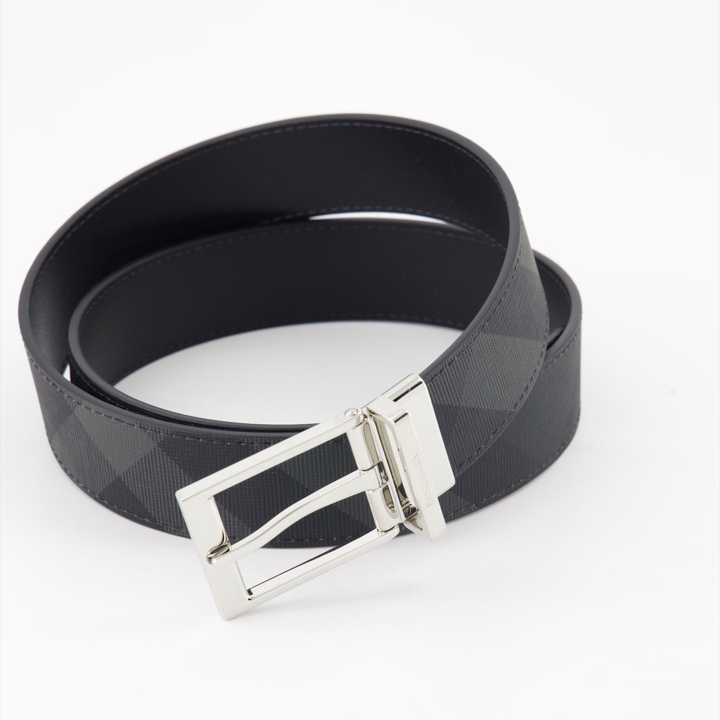 Cintos Ceinture à carreaux réversible Burberry Preto Homme