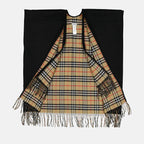 Vestes Poncho en laine noire Burberry Noir Unisexe