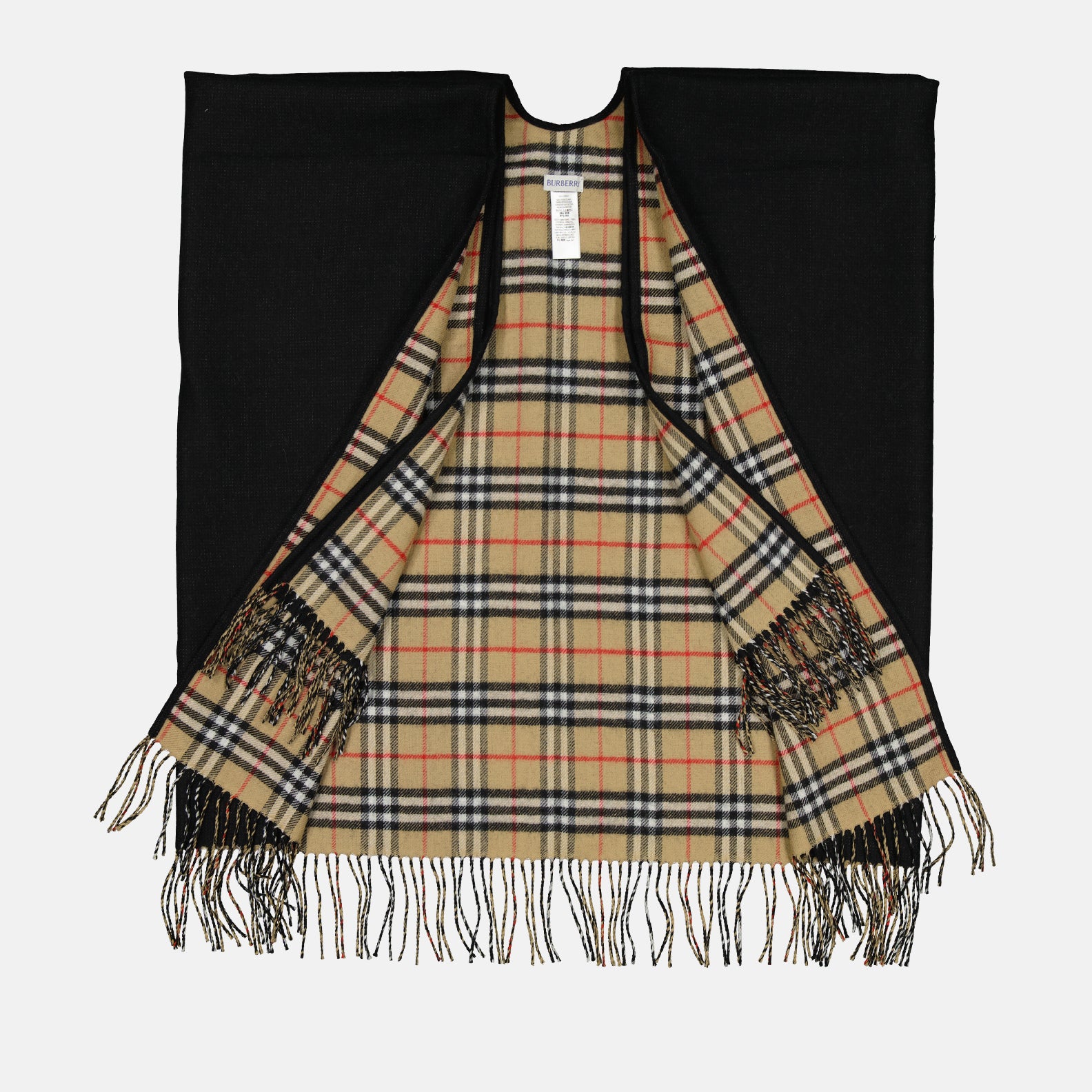 Poncho en laine noire