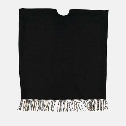 Black wool poncho