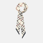 Scarves and gloves Silk check headband Burberry Gray Women